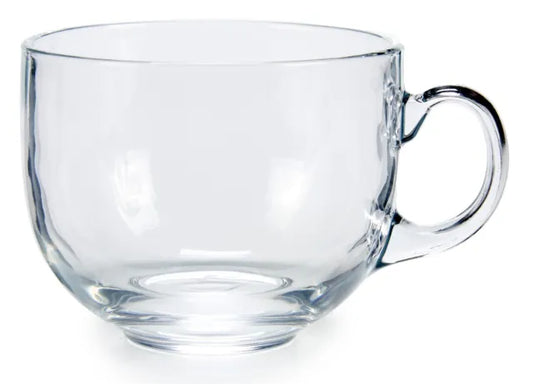 tasse a cafe en jumbo verre rond transparent